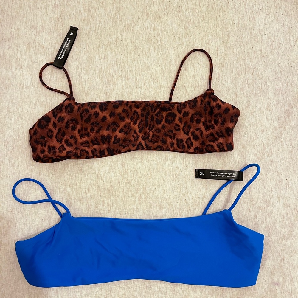 Leopard Print and Blue Bralette Set